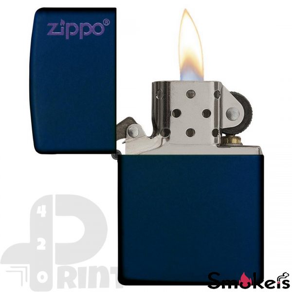 Zippo 239zl Classic Navy Matte Zippo Logo - Image 5