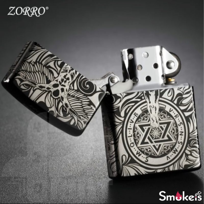 فندک بنزینی ZORRO مدل فرشته نگهبان اورجینال