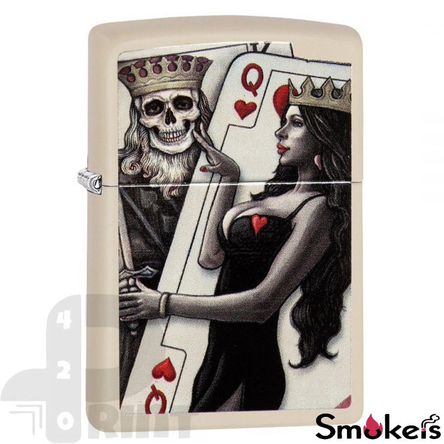 Zippo 29393 Skull King Queen Beauty Cream Matte - Image 3