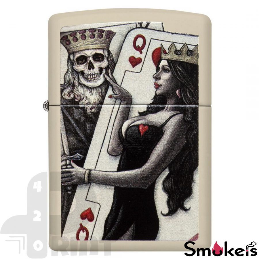 Zippo 29393 Skull King Queen Beauty Cream Matte - Image 4