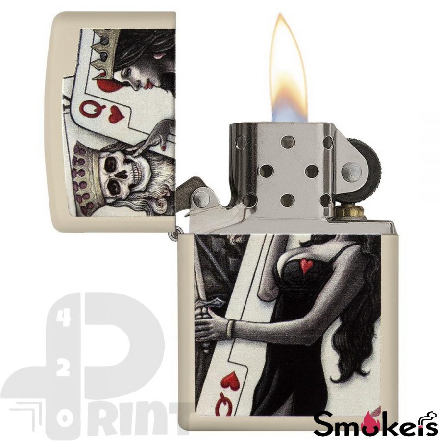 Zippo 29393 Skull King Queen Beauty Cream Matte - Image 5