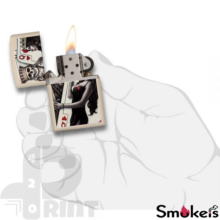 Zippo 29393 Skull King Queen Beauty Cream Matte - Image 6
