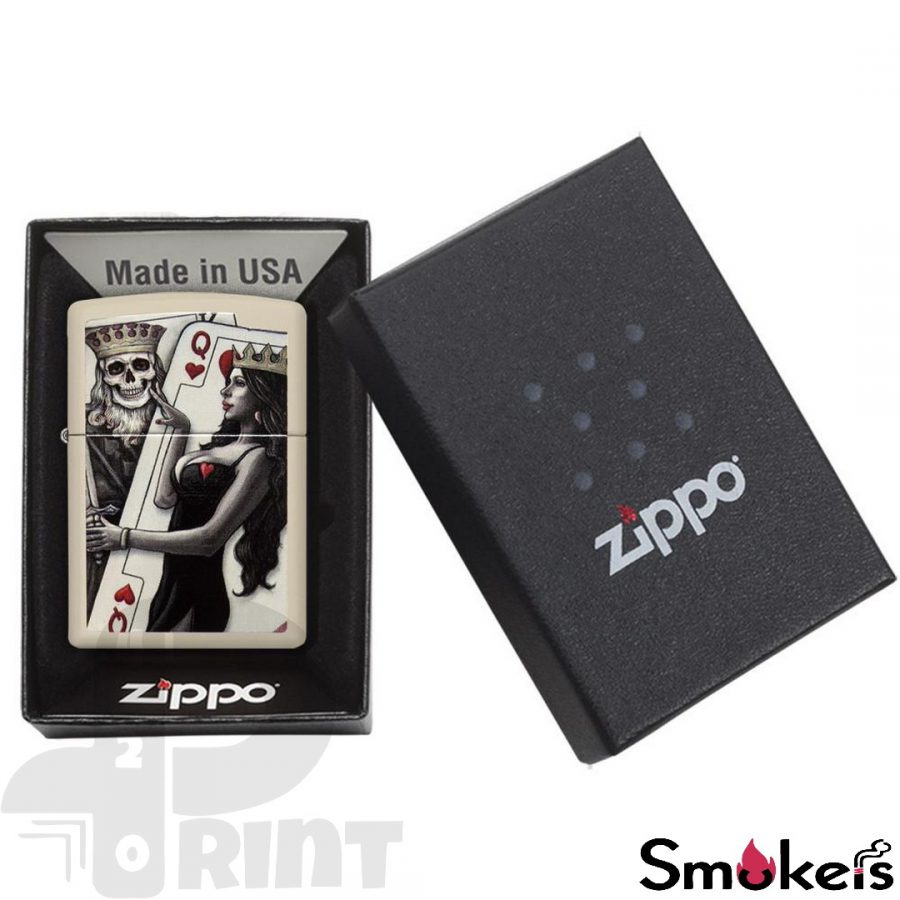 Zippo 29393 Skull King Queen Beauty Cream Matte - Image 2