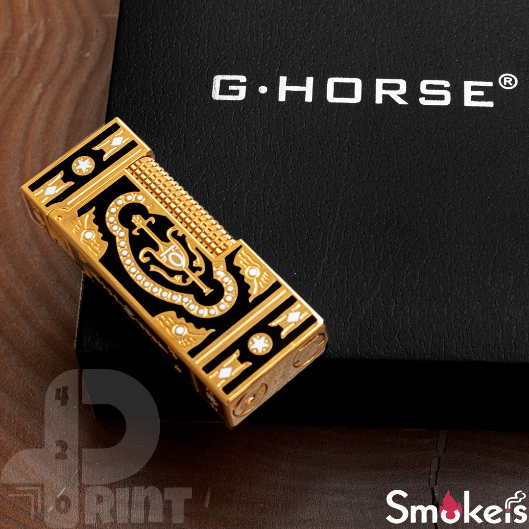 فندک گازی طرح دانهیل برند G.HORSE (مشکی لاکی) اورجینال - Image 8