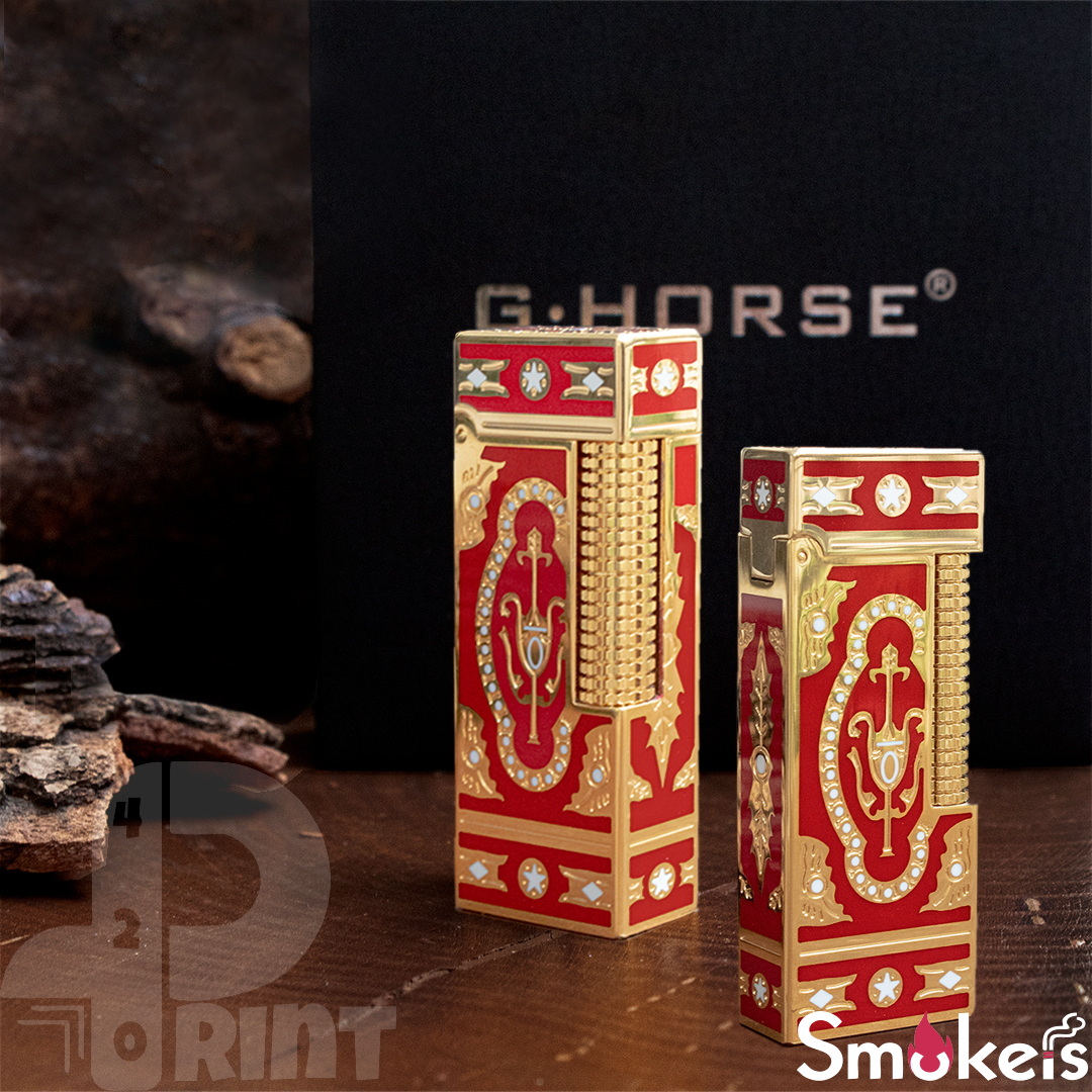 فندک گازی طرح دانهیل برند G.HORSE (قرمز لاکی) اورجینال - Image 3