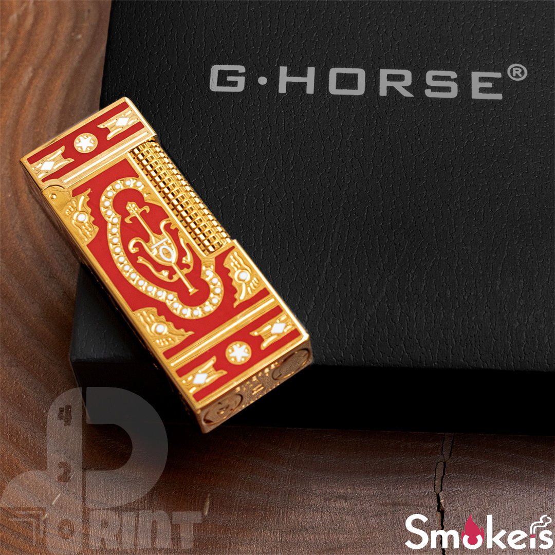 فندک گازی طرح دانهیل برند G.HORSE (قرمز لاکی) اورجینال - Image 11