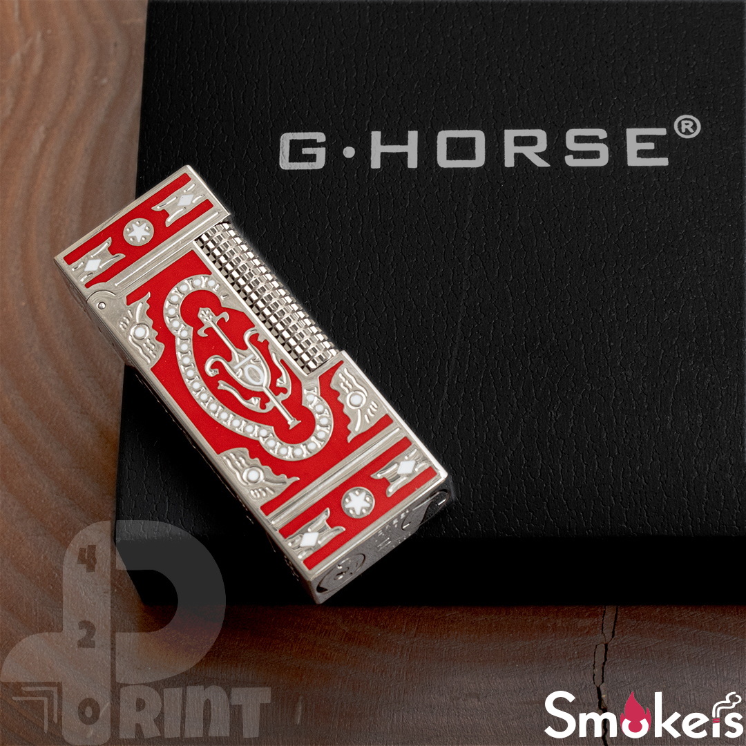 فندک گازی طرح دانهیل برند G.HORSE (قرمز لاکی) اورجینال - Image 10