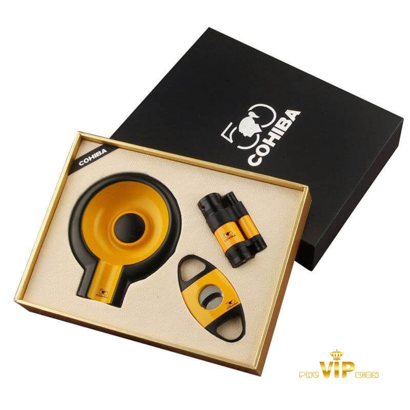 ست سیگار برگ COHIBA (3 تیکه/با فندک اتمی 3 شعله) - Image 2