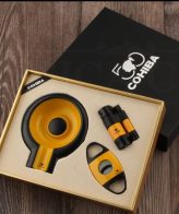 ست سیگار برگ COHIBA (3 تیکه/با فندک اتمی 3 شعله)