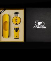 ست سیگار برگ COHIBA (3 تیکه/با فندک اتمی 2 شعله)