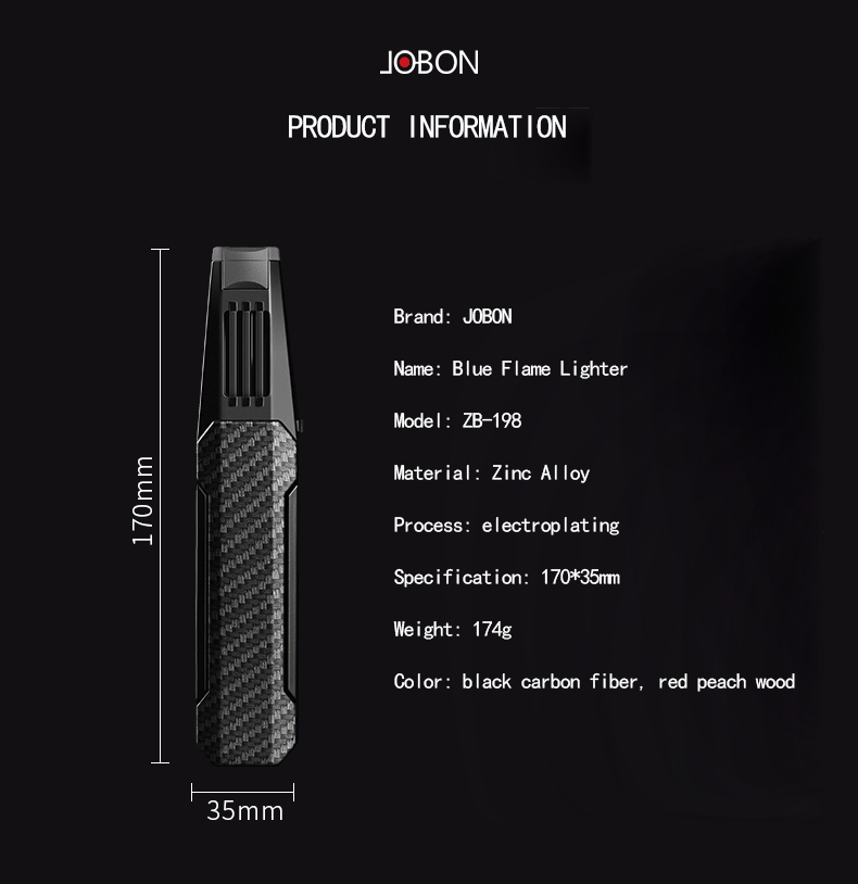 فندک اتمی طرح دار Jobon Torch (تک شعله/بلند) اورجینال - Image 6