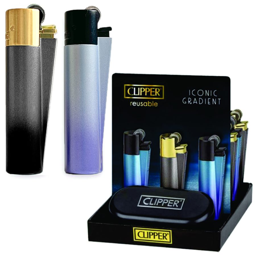 فندک گازی CLIPPER Iconic Gradient (مشکی ابی) اورجینال