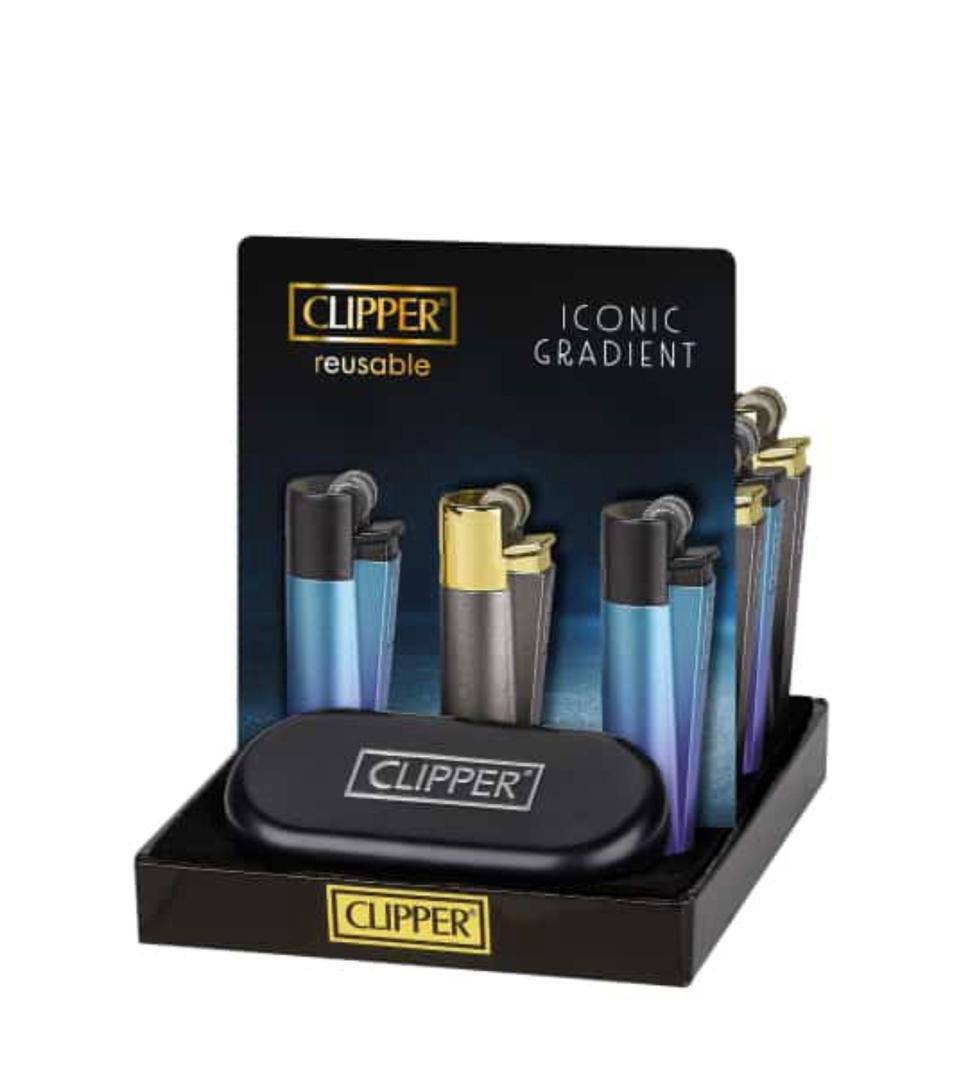 فندک گازی CLIPPER Iconic Gradient (مشکی ابی) اورجینال - Image 3