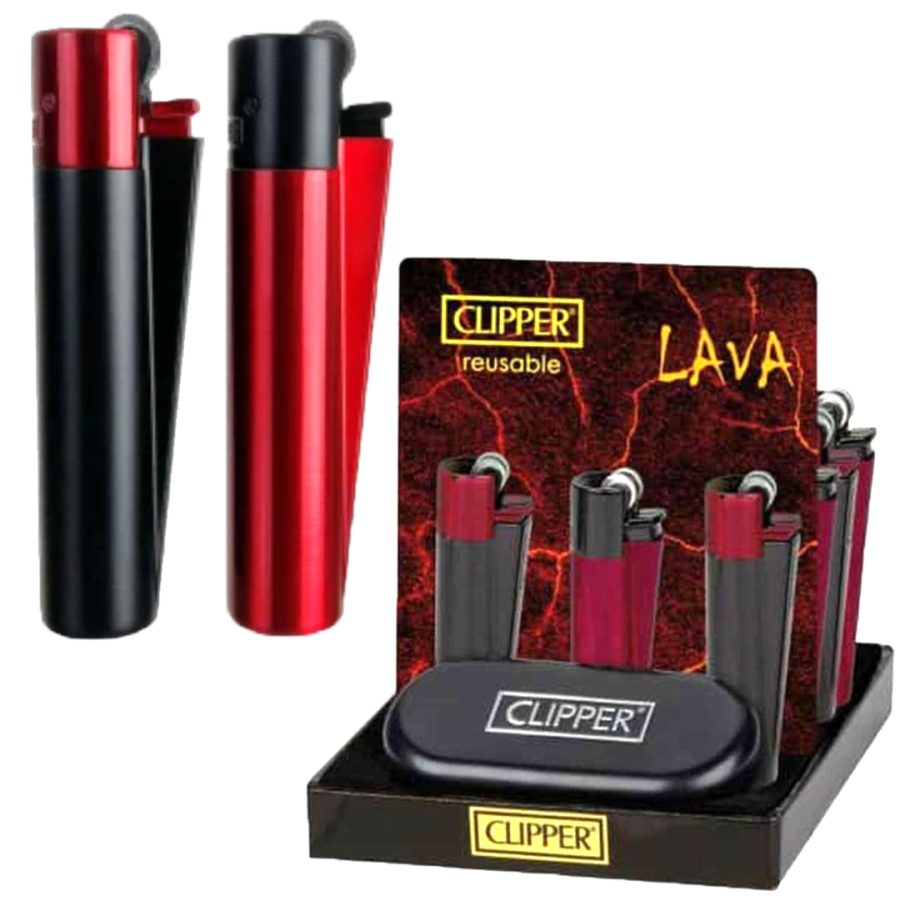 فندک گازی CLIPPER LAVA (مشکی قرمز) اورجینال