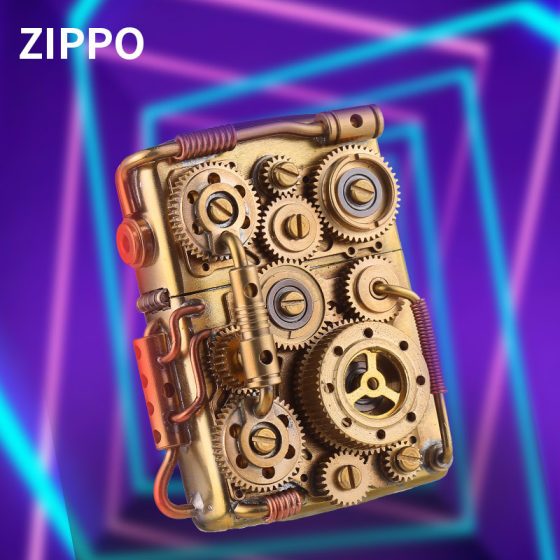 فندک بنزینی Custom Zippo (طرح چرخ دنده)