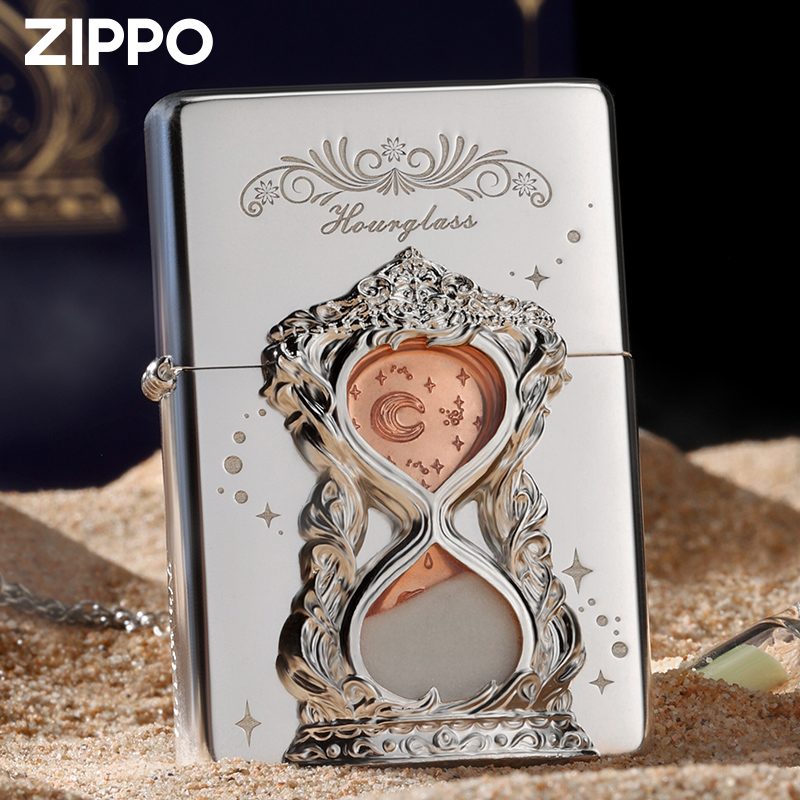 فندک بنزینی Custom Zippo (طرح ساعت شنی)