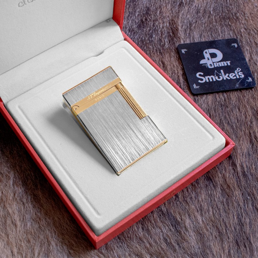 فندک گازی برند S.T Dupont (نقره ای طلایی) اورجینال - Image 3