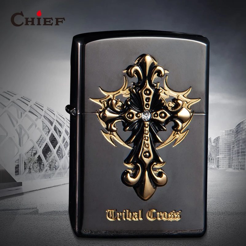 فندک بنزینی Chief Tribal Cross اورجینال - Image 7