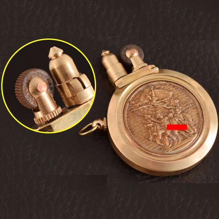 فندک گرد بنزینی کلاسیک دست ساز (به همراه فندک کبریتی) اورجینال - Image 6
