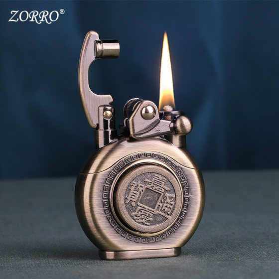 فندک بنزینی Zorro z620 (اسپینری) - طلایی چرک اورجینال - Image 4