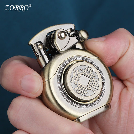 فندک بنزینی Zorro z620 (اسپینری) - طلایی چرک اورجینال - Image 5