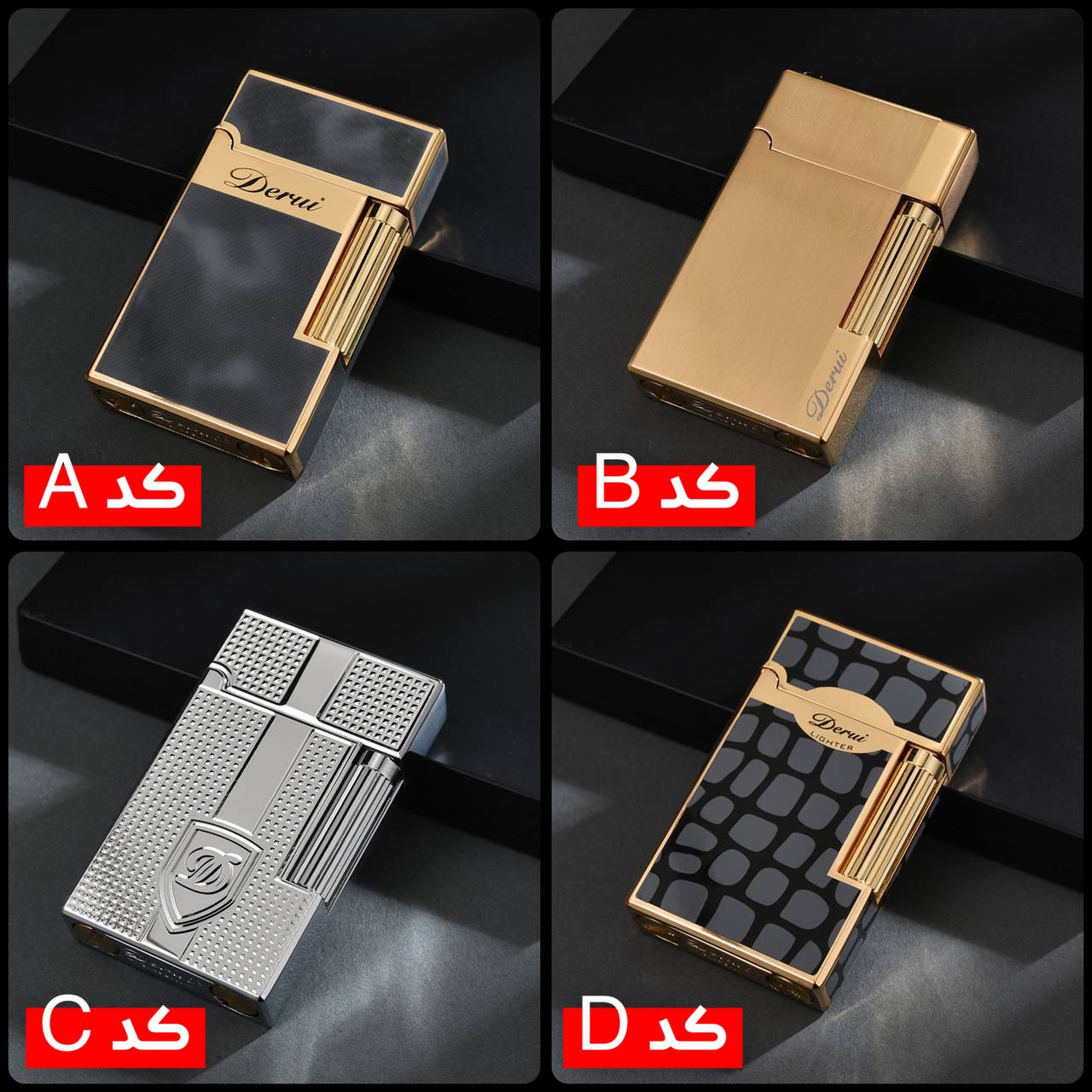فندک بنزینی بغل زن Derui دوپیچ (طرح دپونت) اورجینال - Image 3