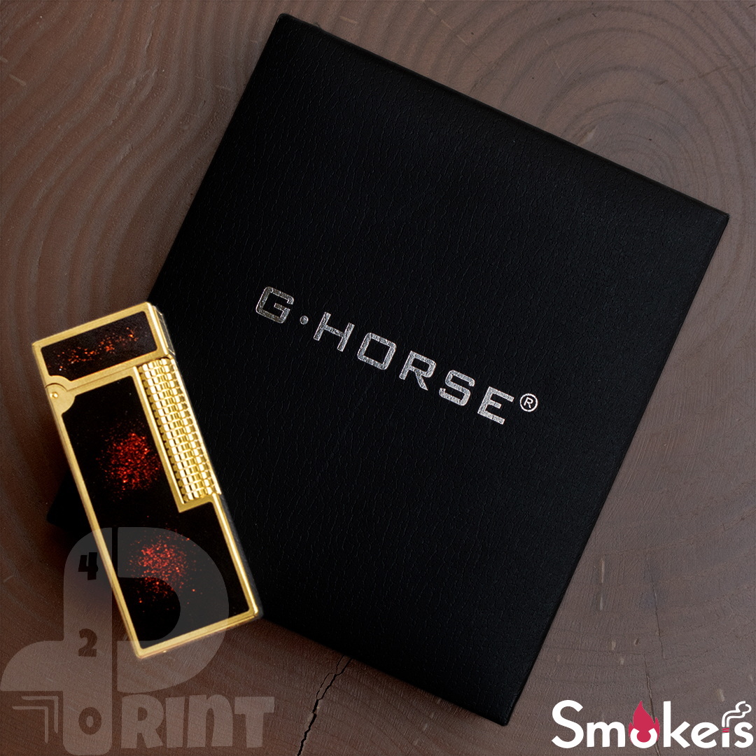 فندک گازی طرح دانهیل برند G.HORSE (مشکی قرمز) اورجینال - Image 5