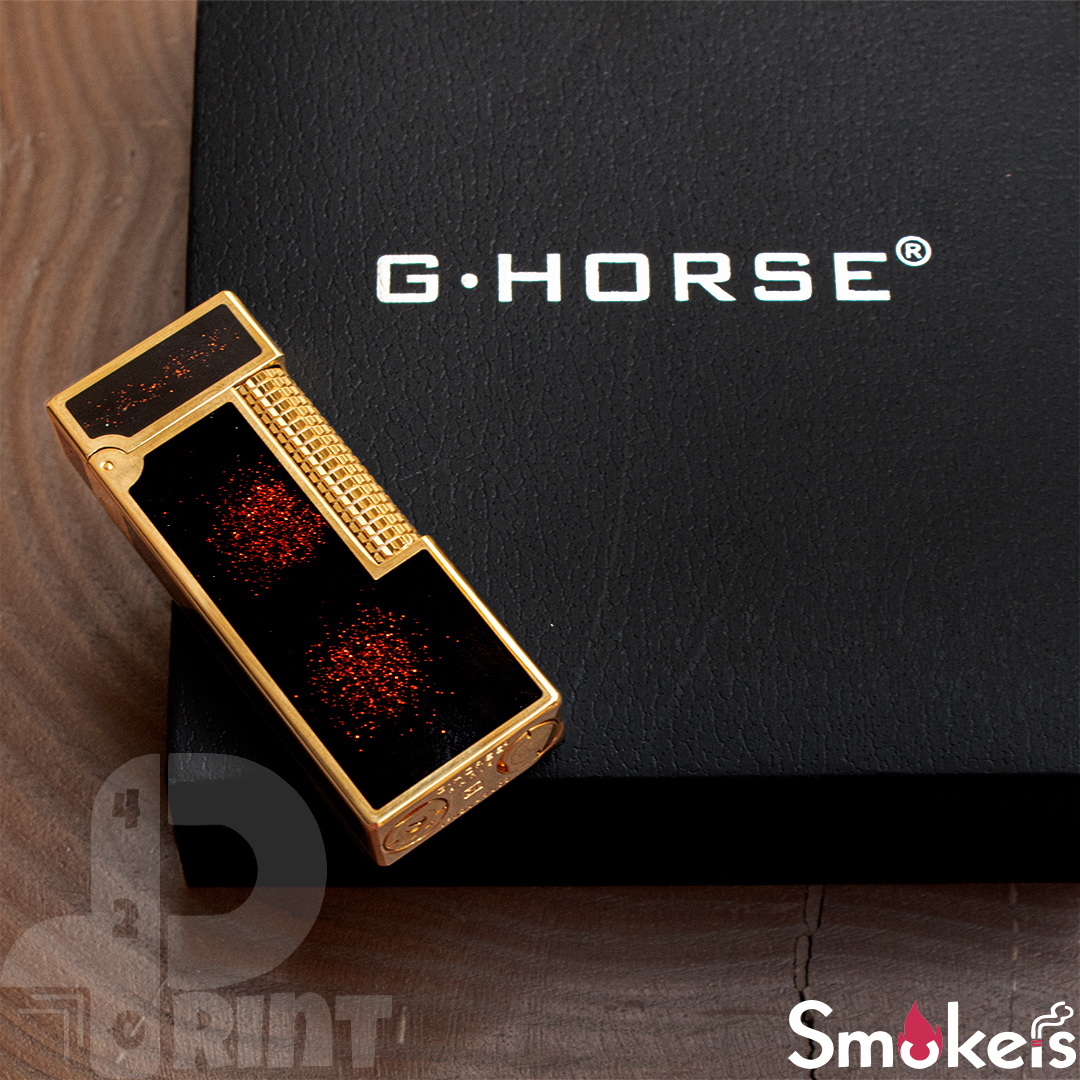 فندک گازی طرح دانهیل برند G.HORSE (مشکی قرمز) اورجینال - Image 11