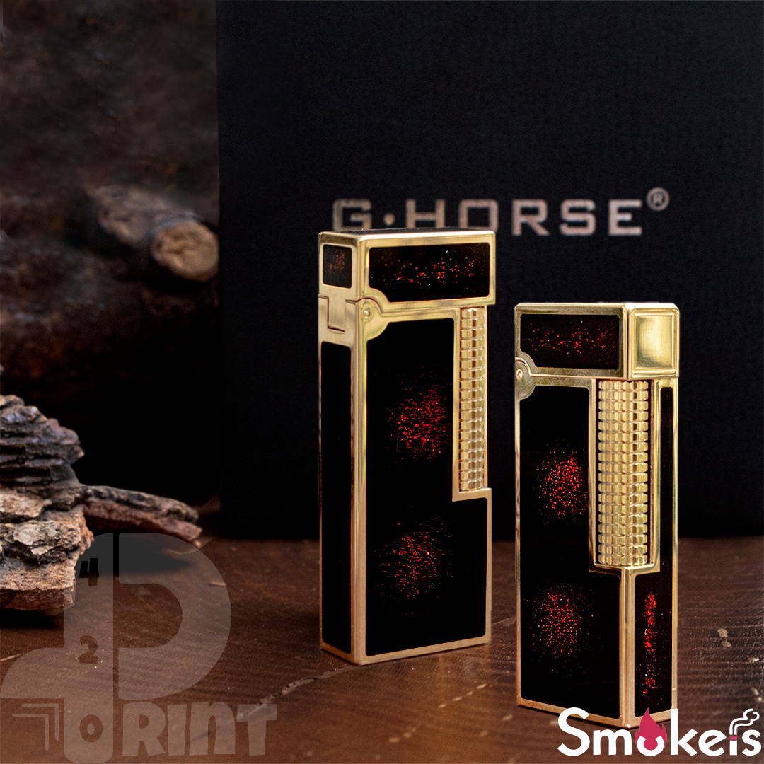 فندک گازی طرح دانهیل برند G.HORSE (مشکی قرمز) اورجینال - Image 13