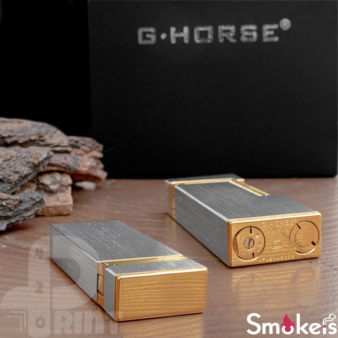 فندک گازی طرح دانهیل برند G.HORSE (نقره ای طلایی) اورجینال - Image 4