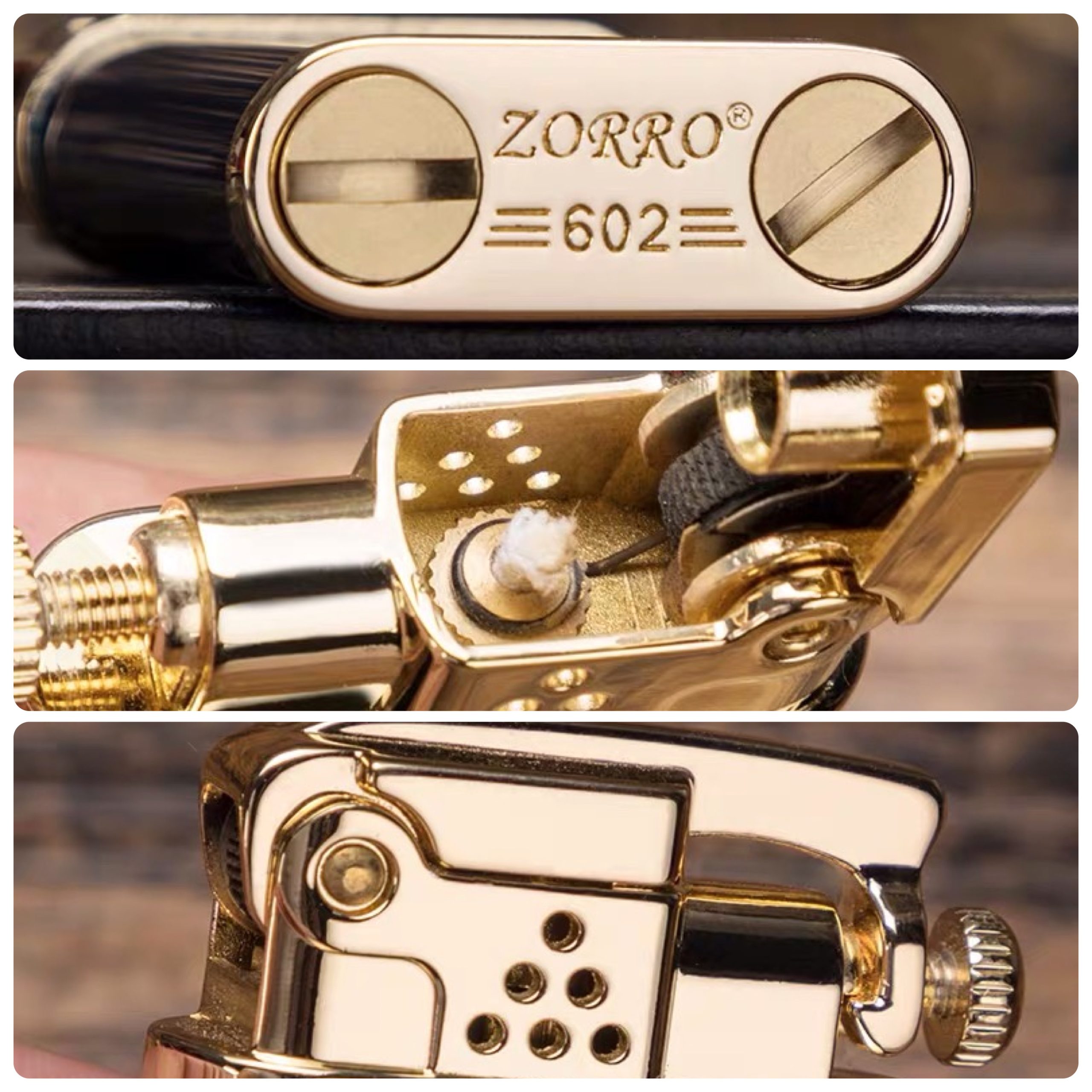 فندک بنزینی ZORRO z602 (قفل احتراق /اتومات) اورجینال - Image 5