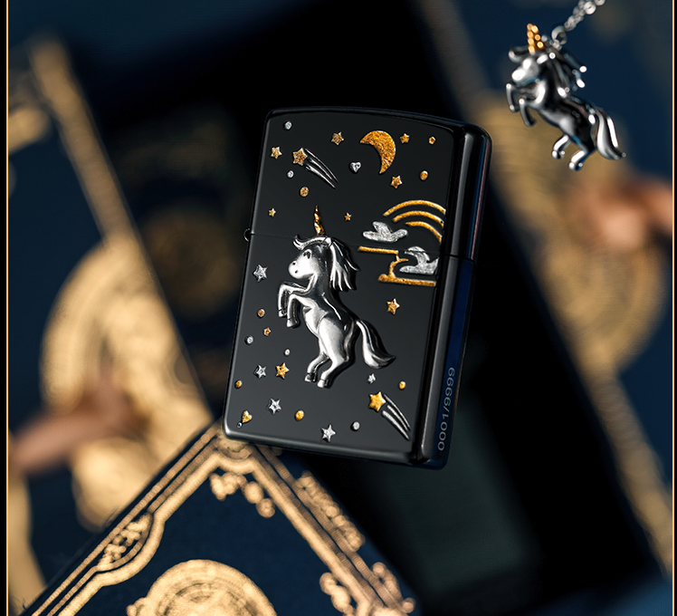 فندک بنزینی Custom Zippo (طرح اسب تک شاخ) - Image 4