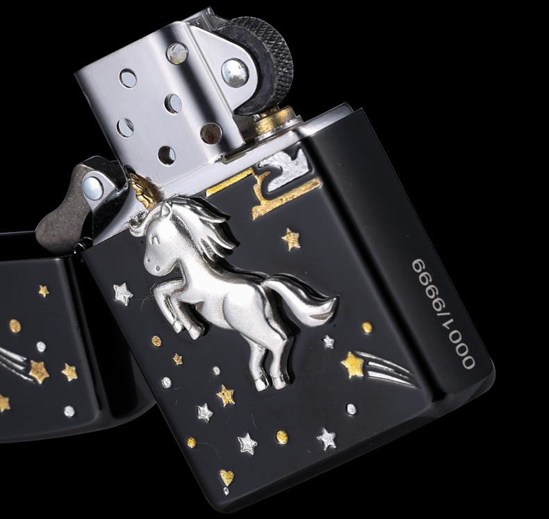 فندک بنزینی Custom Zippo (طرح اسب تک شاخ) - Image 5