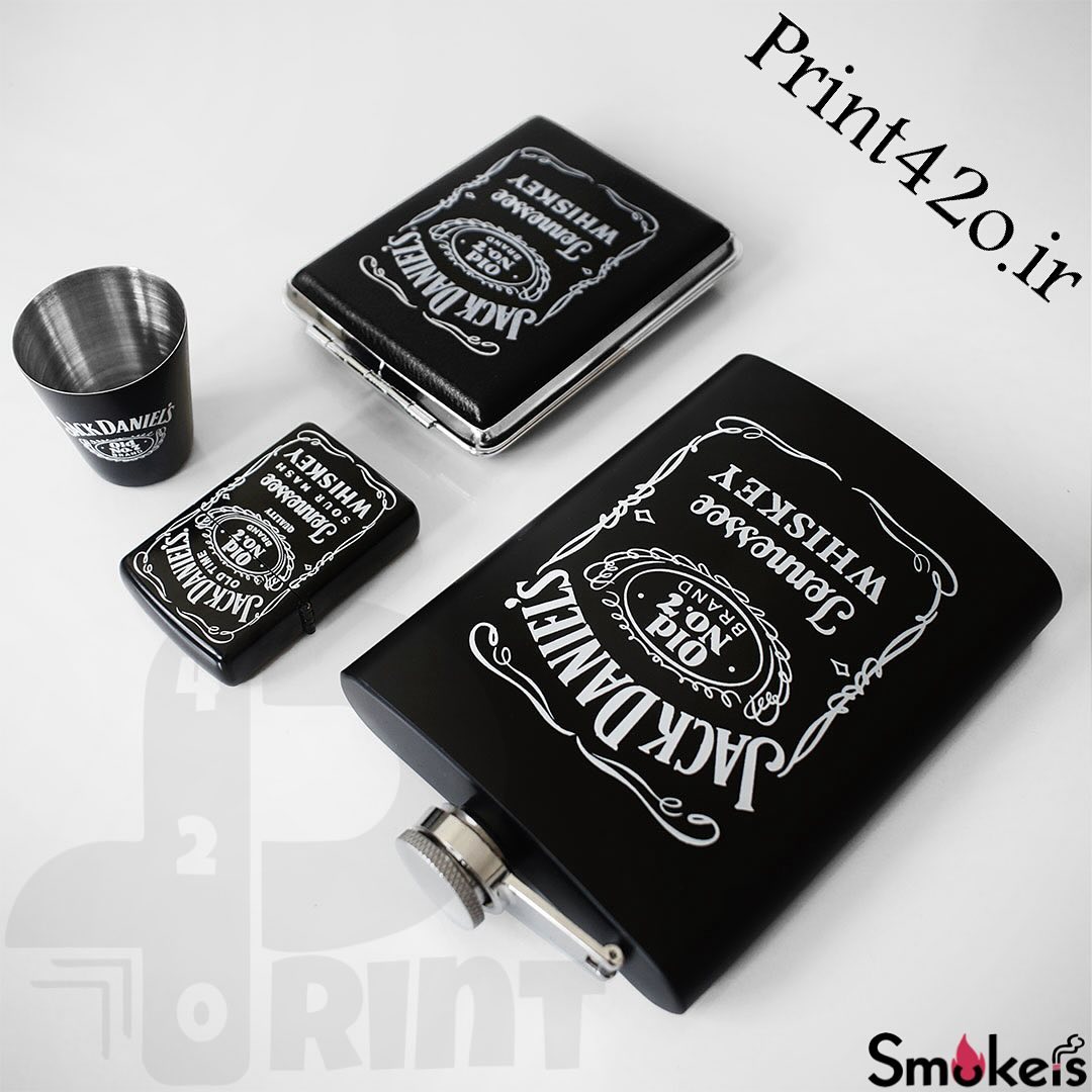 ست_نوشیدنی_مشکی_مات_طرح_جک _دنیل_تک_شات_به_همراه_فندک_و_جعبه_سیگار_print42o.ir_ 01