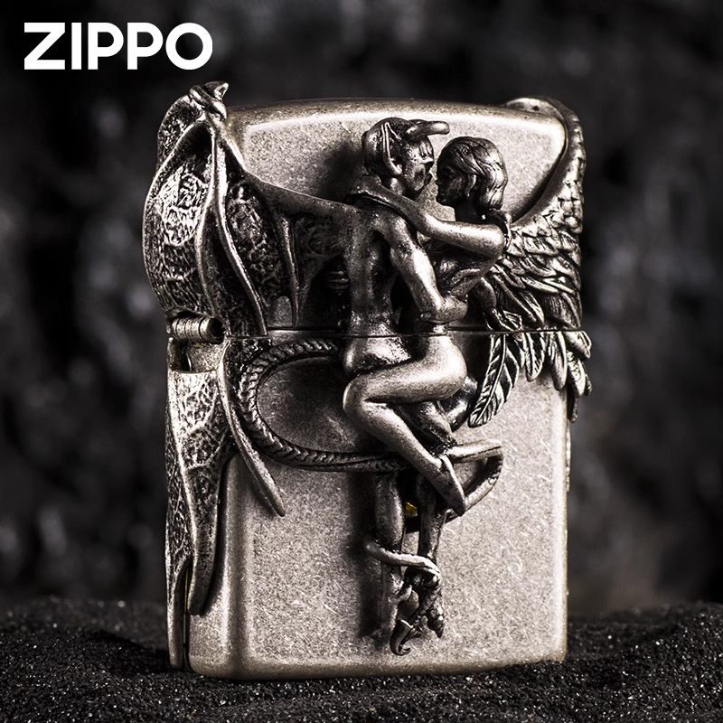 فندک_بنزینی_Custom_Zippo_طرح_برجسته_فرشته_و_شیطان_print42o.ir_