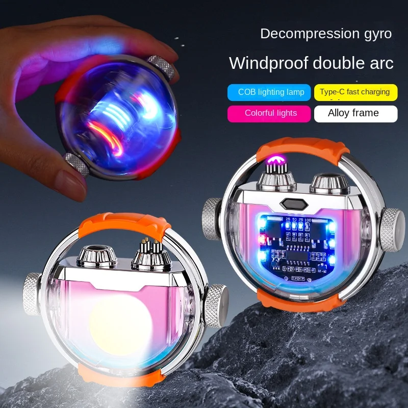 فندک_برقی_به_همراه_چراغ_قوه_اسپینری_برند_Lighter_print42o.ir_