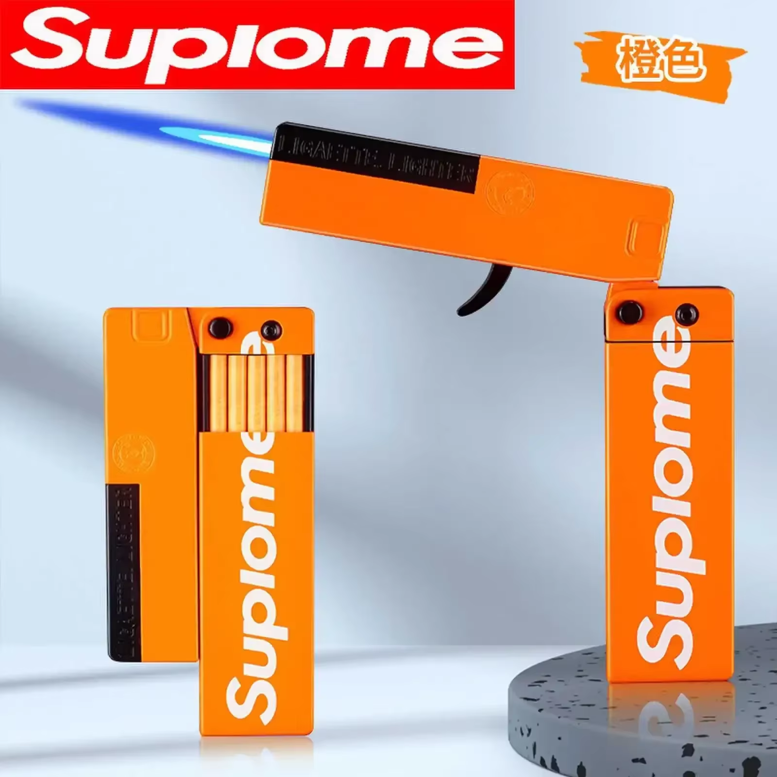 فندک گازی اتمی طرح اسلحه Supreme ( به همراه جعبه سیگار) - Image 6