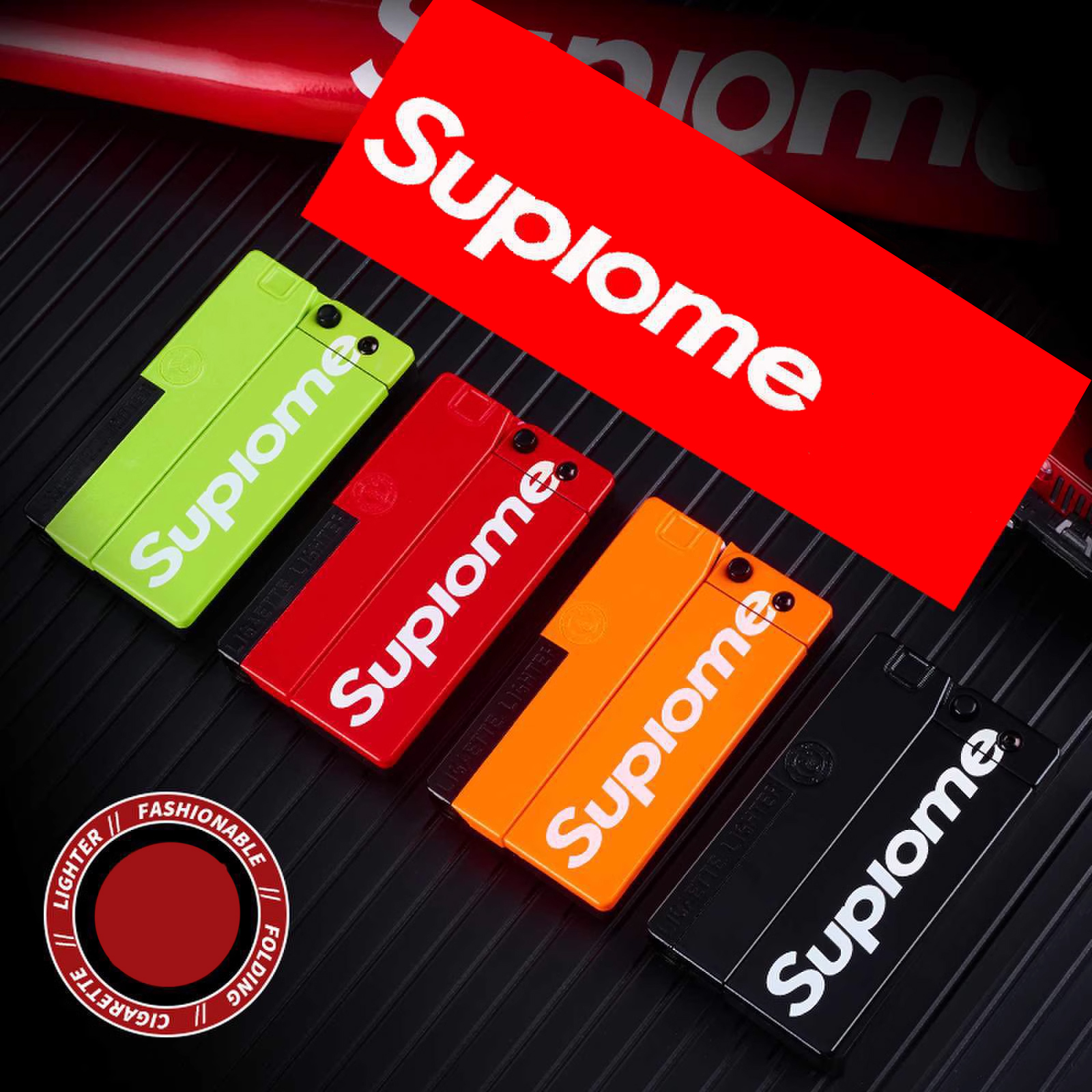 فندک گازی اتمی طرح اسلحه Supreme ( به همراه جعبه سیگار) - Image 2