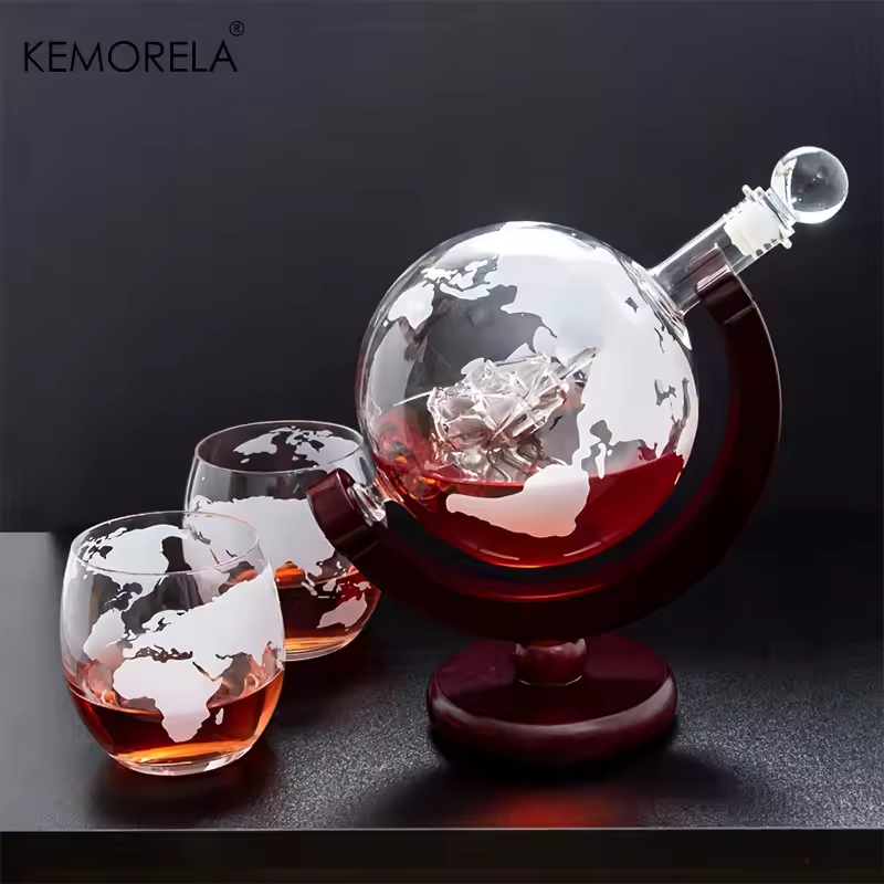 ست نوشیدنی شیشه ای (طرح کره زمین)