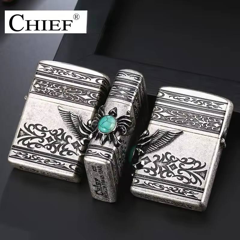 فندک_بنزینی_برند_Chief_با_طرح_نگین_فیروزه_اورجینال_print42o.ir_ 06