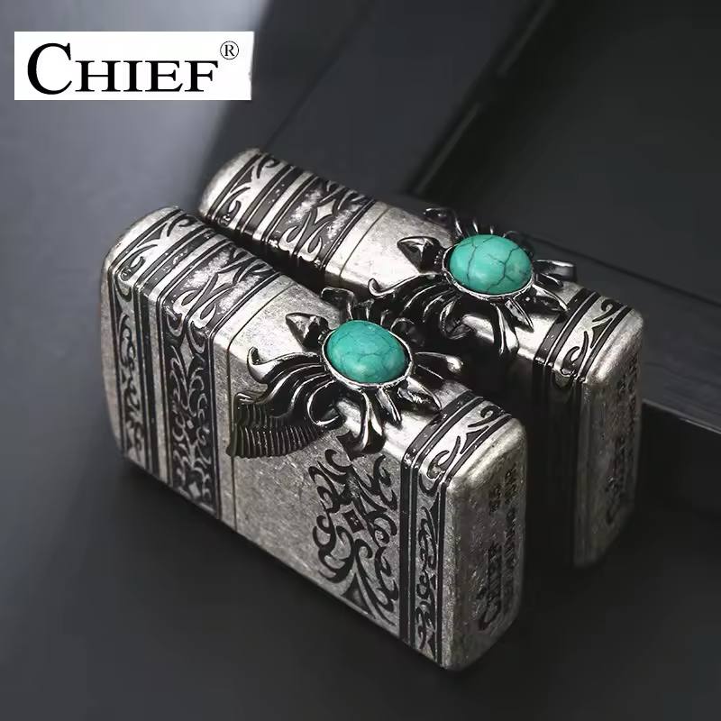 فندک_بنزینی_برند_Chief_با_طرح_نگین_فیروزه_اورجینال_print42o.ir_ 07