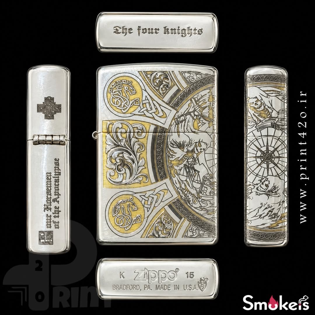فندک بنزینی طرح چهارسوار مرگ Zippo High Copy - Image 2