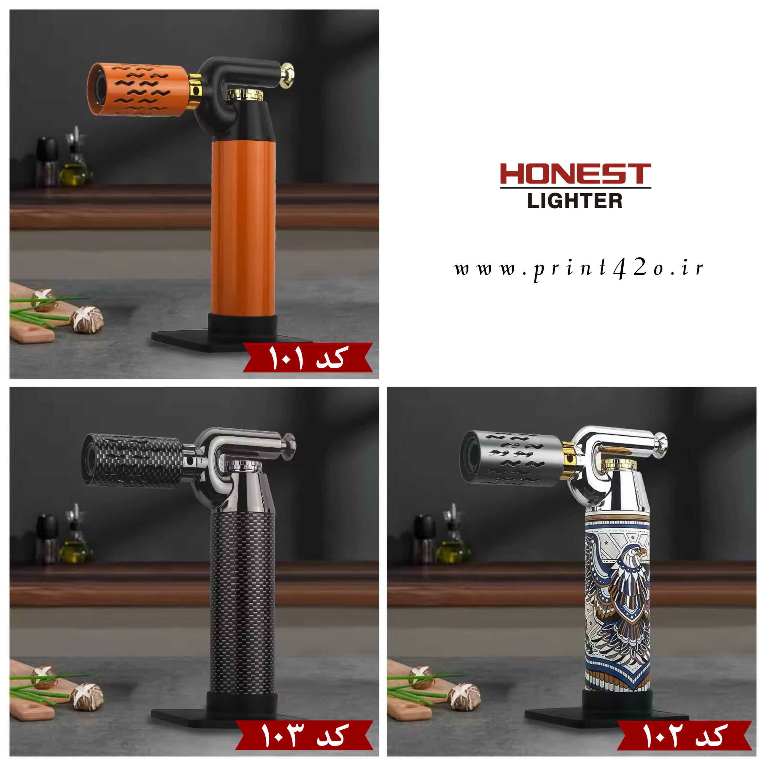 فندک گازی اتمی تک شعله رومیزی برند HONEST اورجینال - Image 10